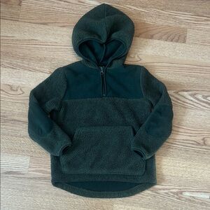 Sherpa fleece green hoodie pullover sweatshirt sz 8 / 10
